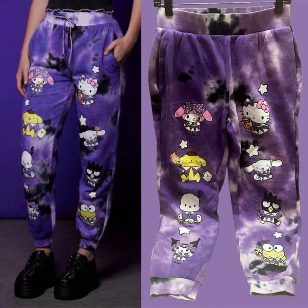 Hello Kitty /Hot Topic Purple Tie-Dye Women’s Joggers M